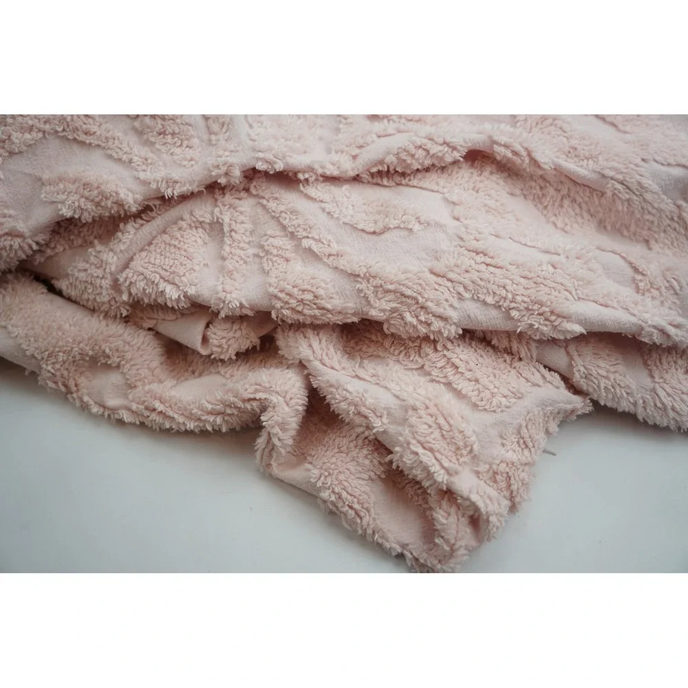 Better Trends Twin Bedspread Pink 100% Cotton Tufted Chenille Floral Woven